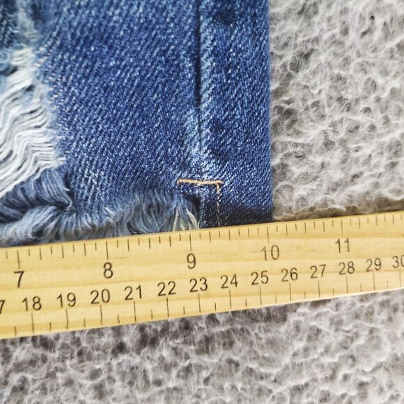 KanCan Shorts Womens 26 Blue Distressed Button-Fly Denim Cutoffs - Picture 7 of 9